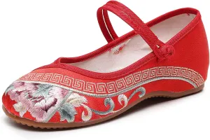 YunPeng Women's Canvas Shoes Casual Round Toe Mary Jane Shoes Ballerina Ballet Yoga Flats Slip on Shoes
