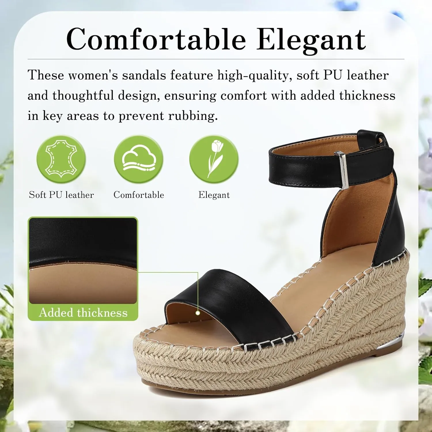 ziitop Espadrille Wedge Sandals for Women
