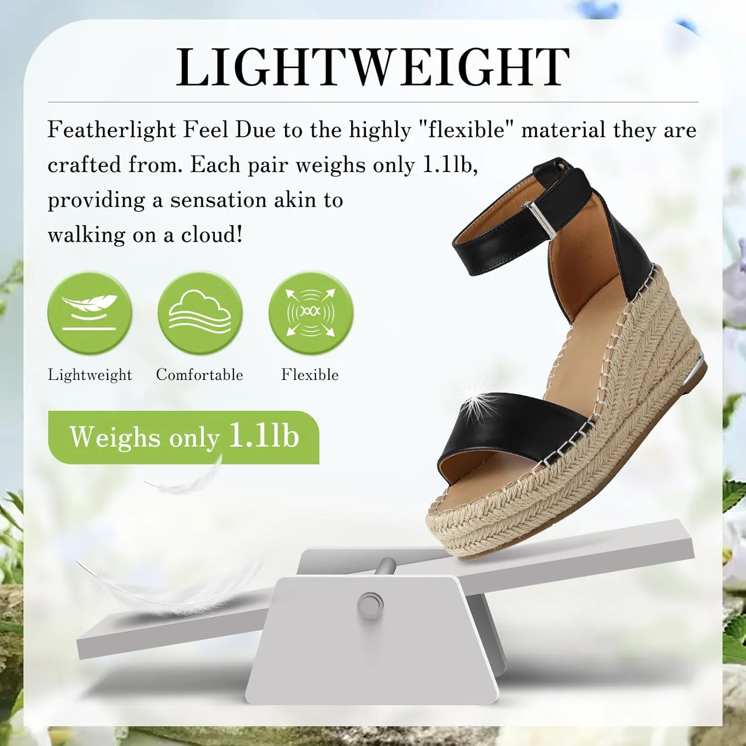 ziitop Espadrille Wedge Sandals for Women