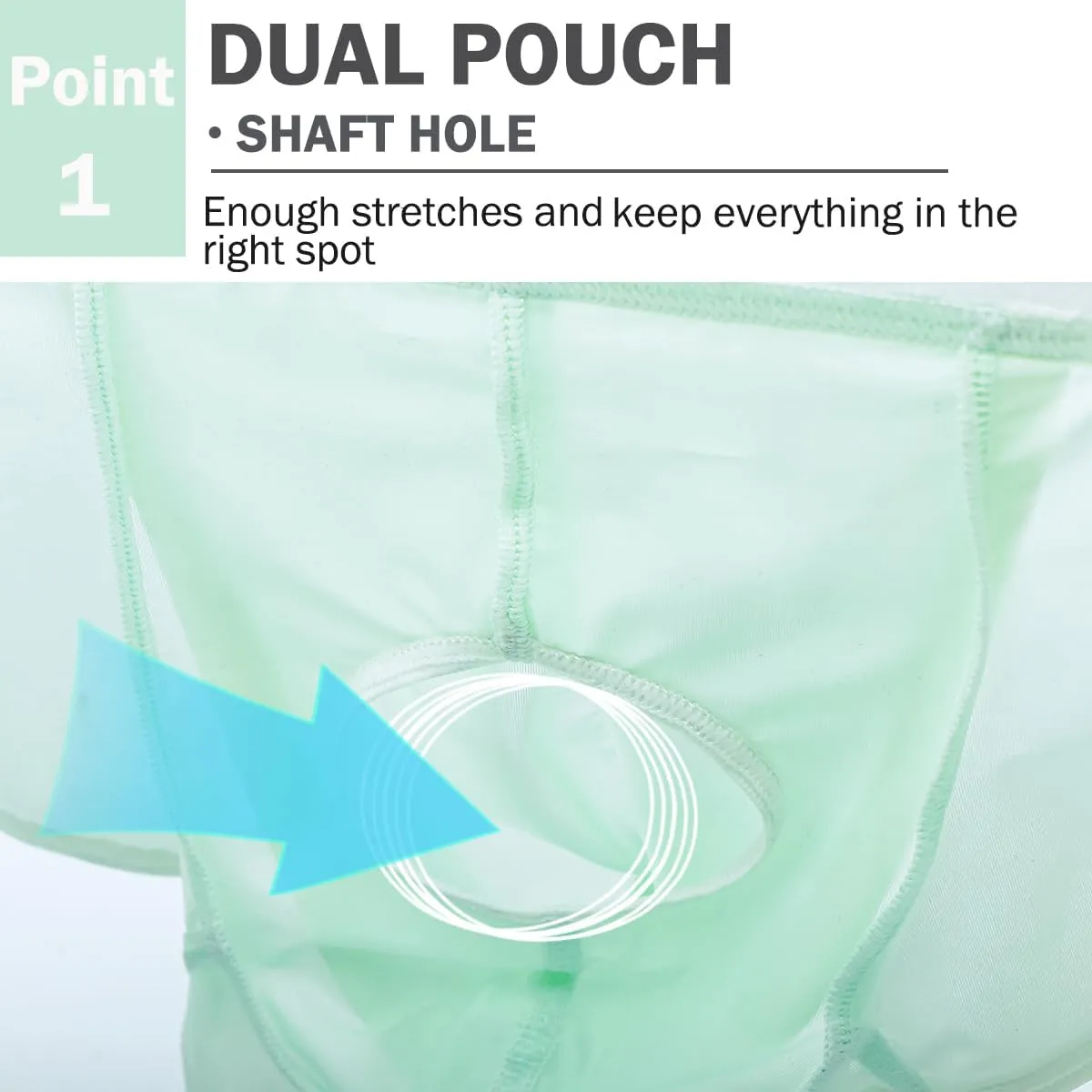ZONBAILON Men's Briefs Dual Pouch Ice Silk Underwear See Through Thin Breathable Sexy Panties