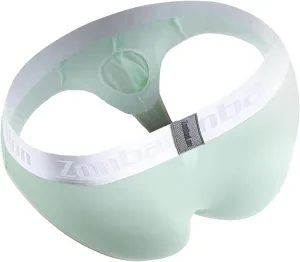 ZONBAILON Men's Briefs Dual Pouch Ice Silk Underwear See Through Thin Breathable Sexy Panties