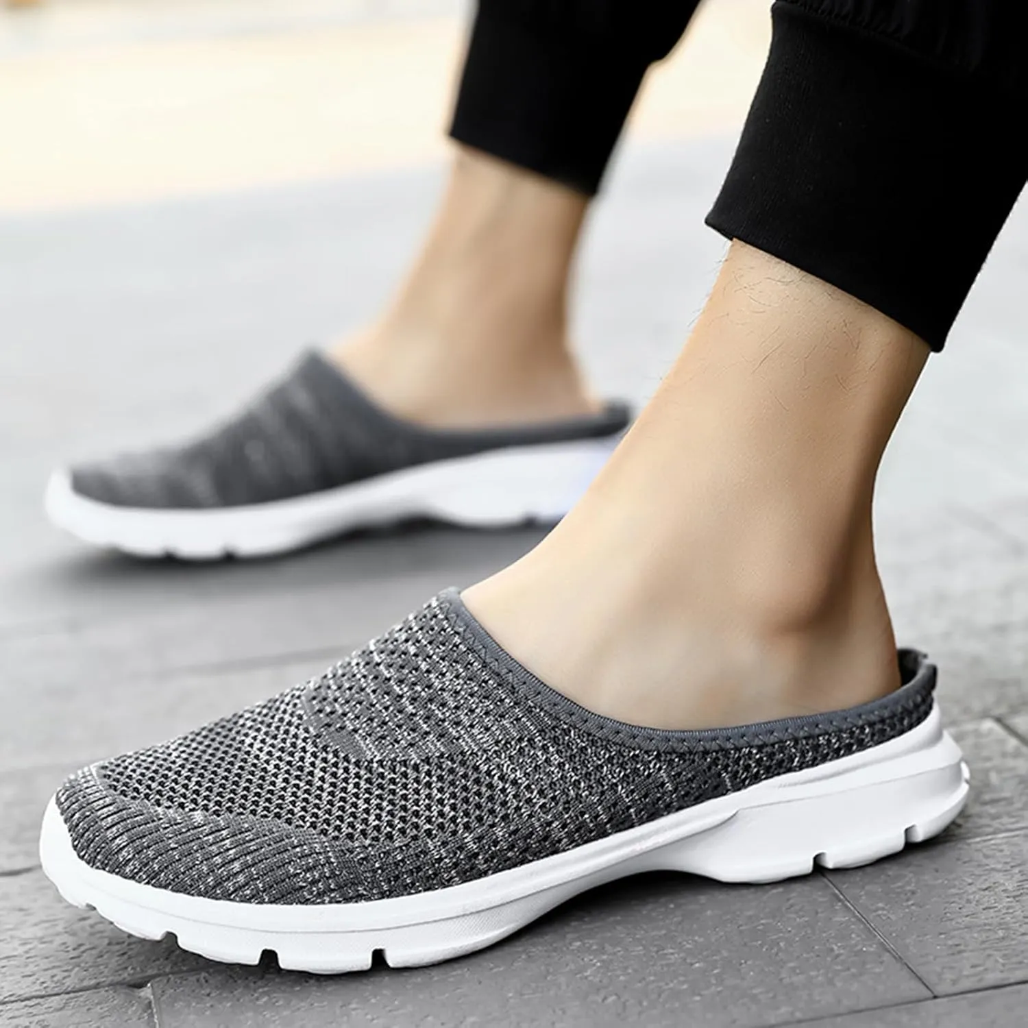 ZWRXW Mules for Women 2025 Summer Air Cushion Platform Mesh Mules Sneaker Non Slip Orthopedic Sneakers Arch Support Diabetic Fasciitis Sandals Lightweight Breathable Slippers Closed Toe Wedge Sandals