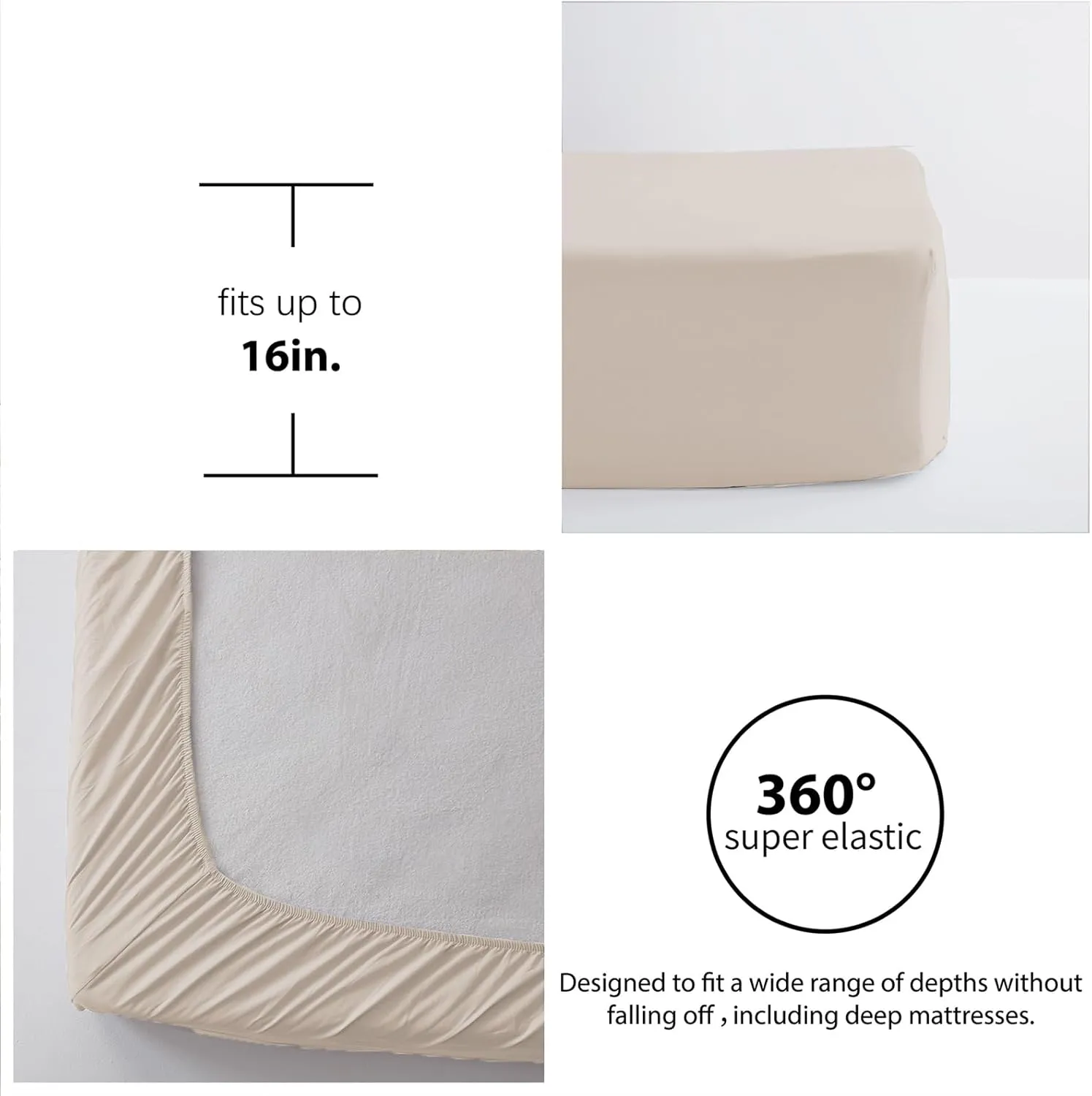Zzlpp Beige Queen Comforter Set 7 Pieces, Seersucker Bed in a Bag for Bedroom, All Season Bedding Sets with 1 Comforter, 2 Pillow Shams, 2 Pillowcases, 1 Flat Sheet, 1 Fitted Sheet